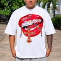 GALEX Kiss — Edición Gemas | Camiseta Oversize Blanca