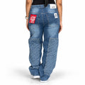 GALEX Baggy GG Dama — Edición Monograma | Jean Levanta Cola Azul con Paneles GG | RF.218