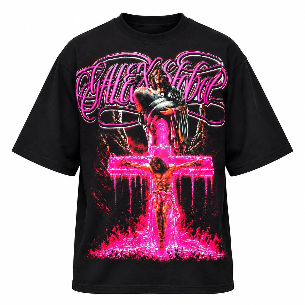 GALEX Leen — Edición Neón | Camiseta Oversize Negra