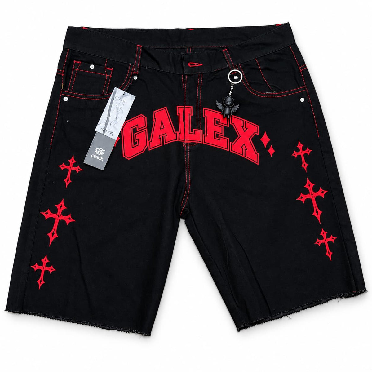 GALEX Cruces — Edición | Bermuda Jean Negra con Cruces Rojas