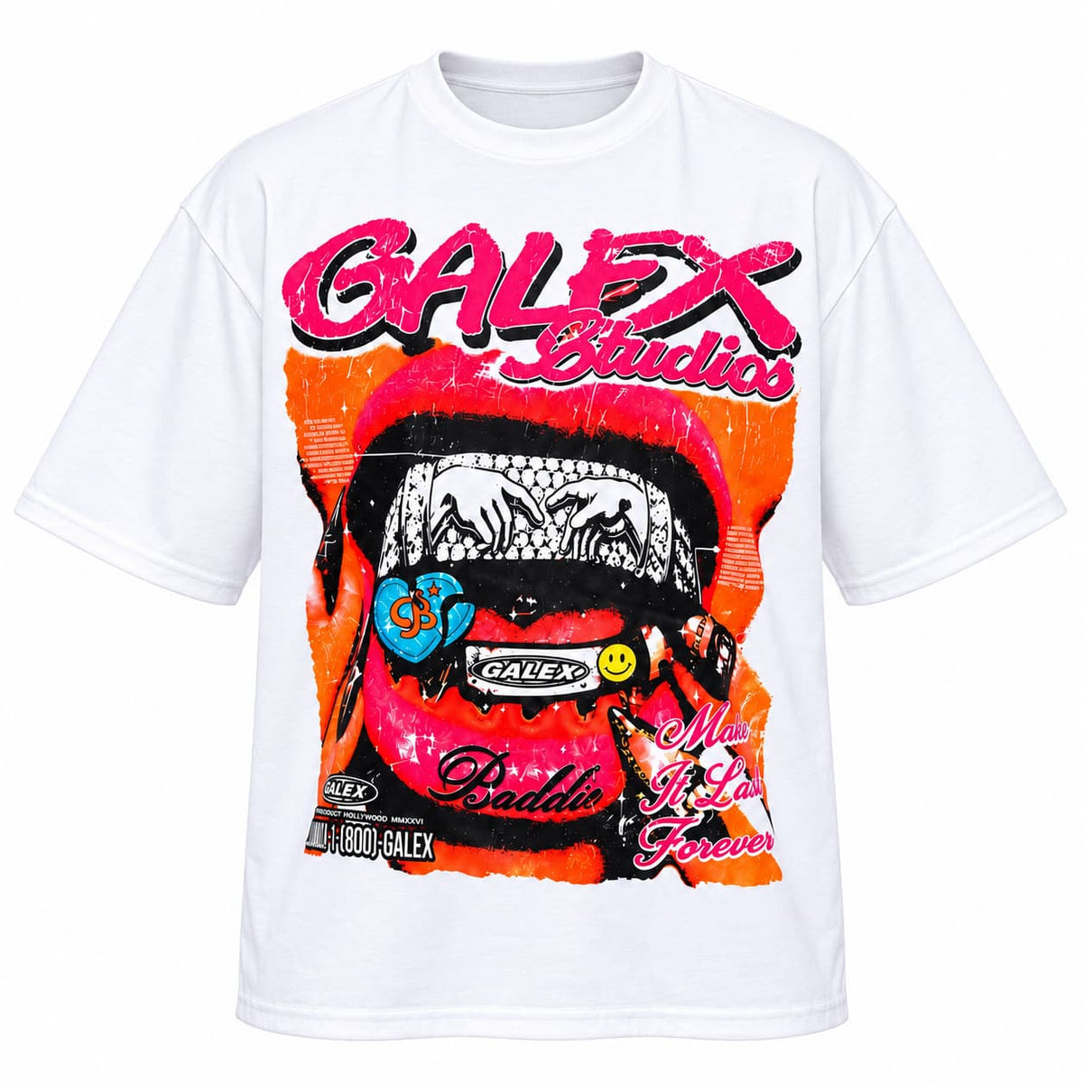 GALEX Studio — Edición Boca | Camiseta Oversize Blanca