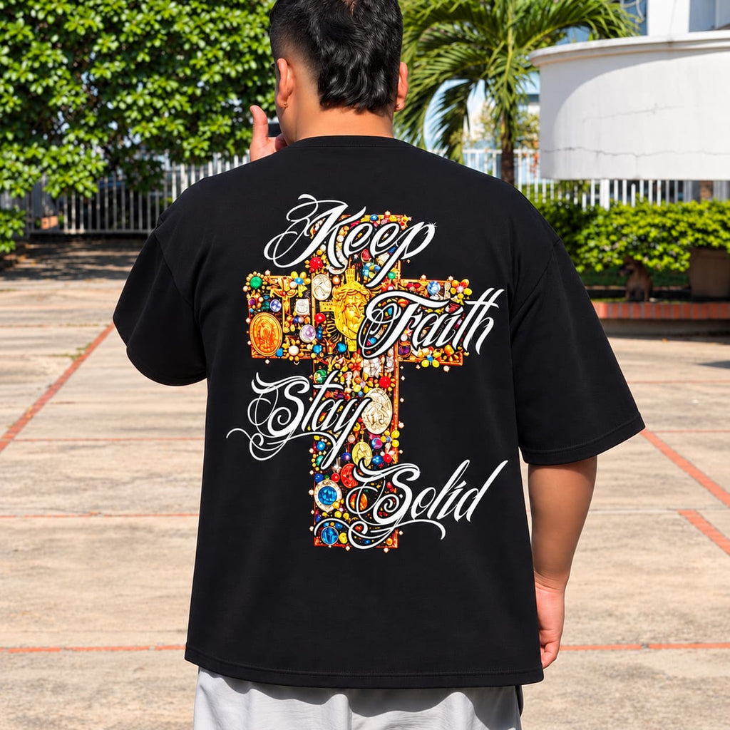 GALEX Dinamos — Edición Faith Over Fear | Camiseta Oversize Negra