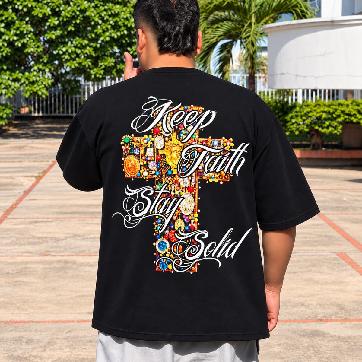 GALEX Dinamos — Edición Faith Over Fear | Camiseta Oversize Negra