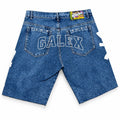 GALEX Varsity — Edición Cielo | Bermuda Jean Azul con Letras Varsity