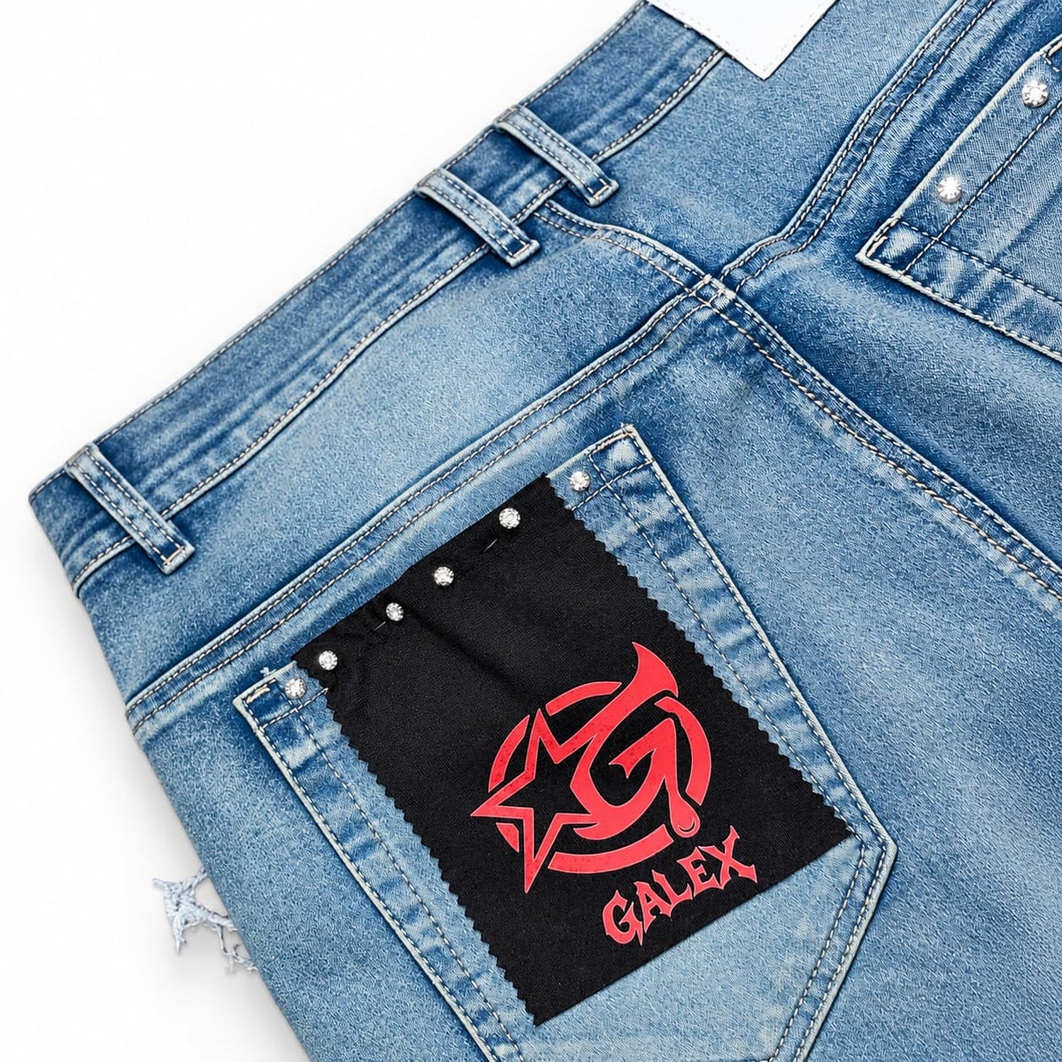 GALEX Diamon — Edición Capas | Bermuda Jean Azul Destruida en Capas