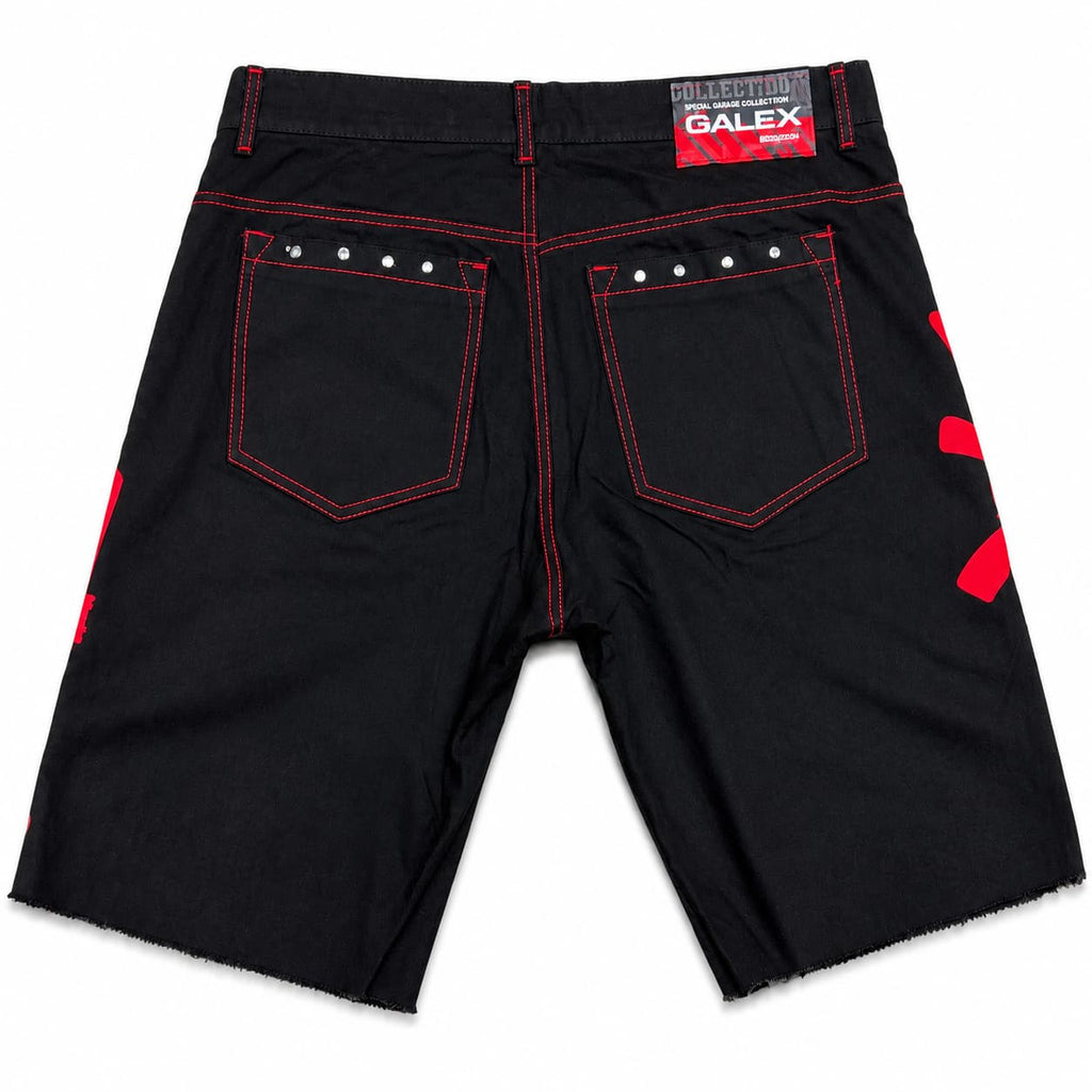 GALEX Varsity — Edición | Bermuda Jean Negra con Rojo