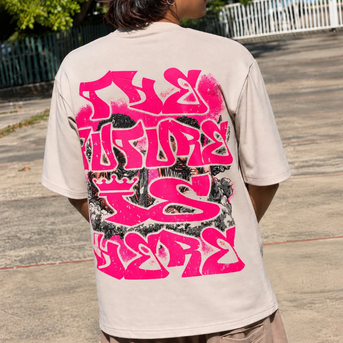 GALEX Querubín — Edición Child of God | Camiseta Oversize Crema