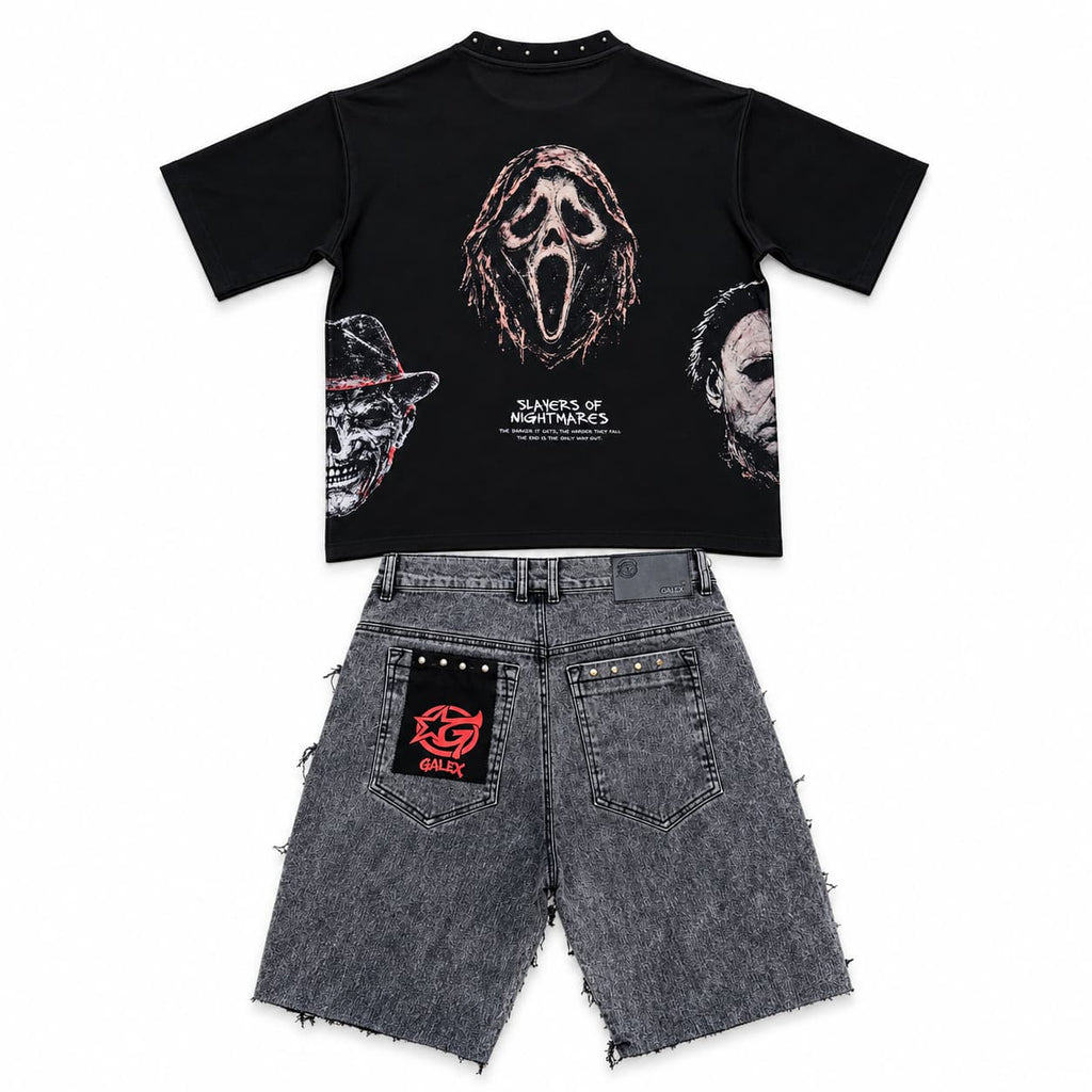 Pack Halloween GALEX — Edición Slayers of Nightmares | Camiseta + Bermuda Jean Destruida + Obsequio