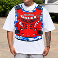 GALEX Chaleco — Edición Racing | Camiseta Oversize Blanca