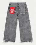 GALEX Inferno — Edición Ceniza | Jean Baggy Gris con Rojo Interior | RF.009