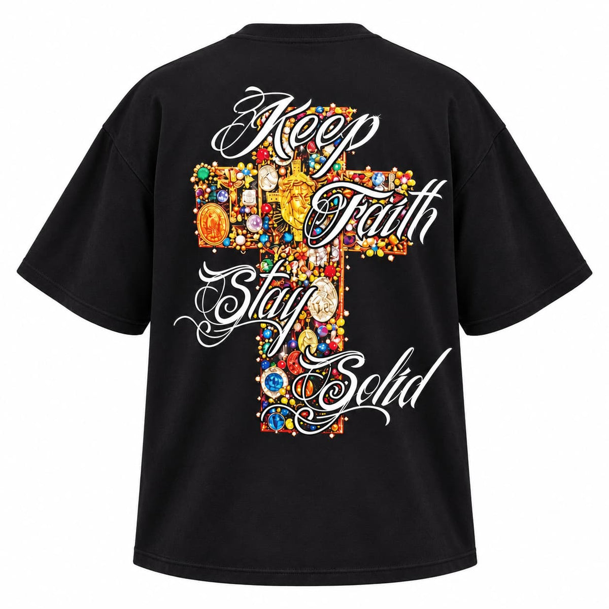 GALEX Dinamos — Edición Faith Over Fear | Camiseta Oversize Negra