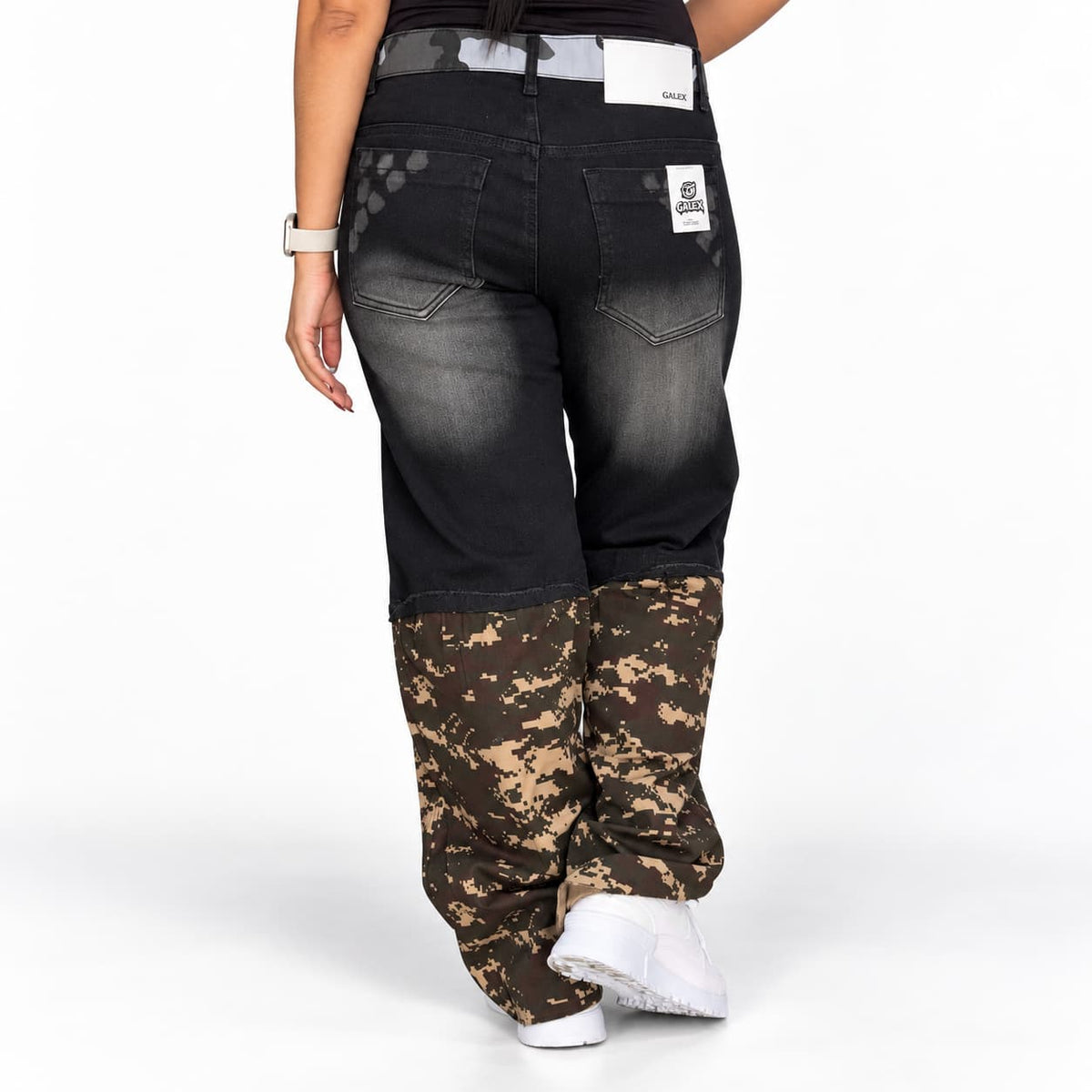 GALEX Combat Dama — Edición Camuflaje | Jean Levanta Cola Negro con Bota Camuflada | RF.221