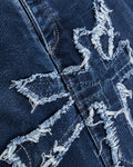 GALEX Cruces — Edición Gótica | Jean Baggy Azul con Cruces Desmechadas | RF.006
