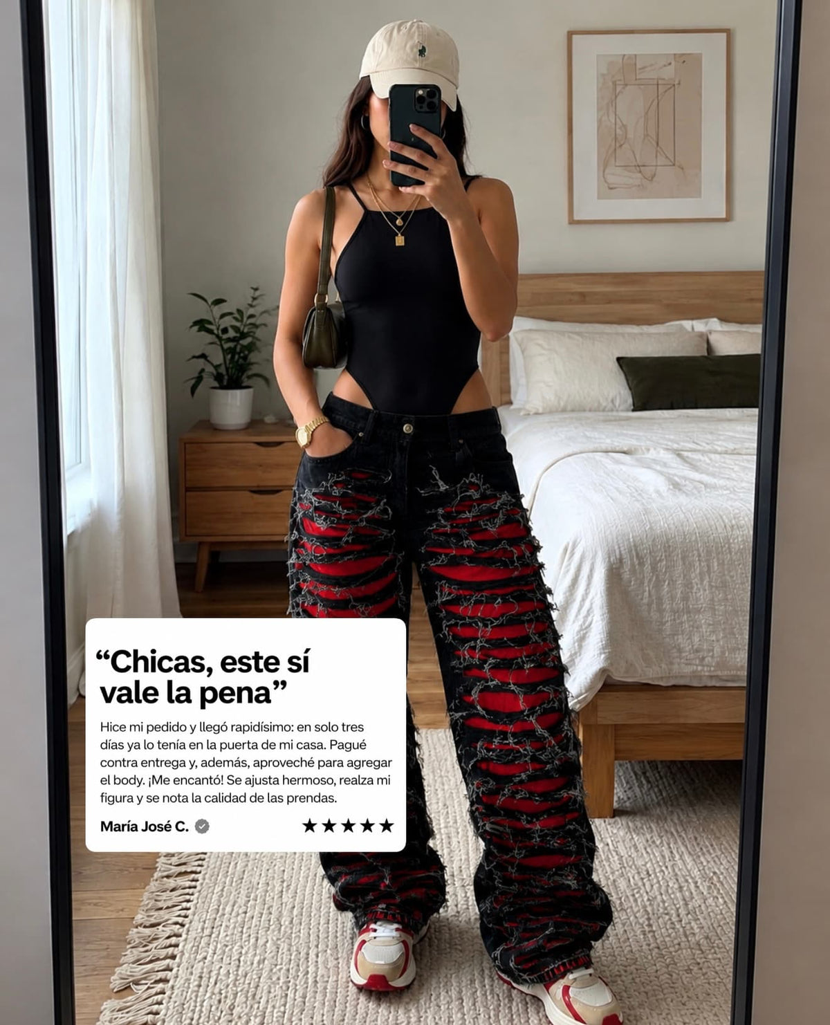 GALEX Inferno Dama — Edición | Jean Levanta Cola Negro con Rojo | RF.206