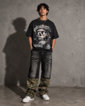 GALEX Sagrado Caos — Edición Lavado Vintage | Camiseta Oversize Negra | RF.400