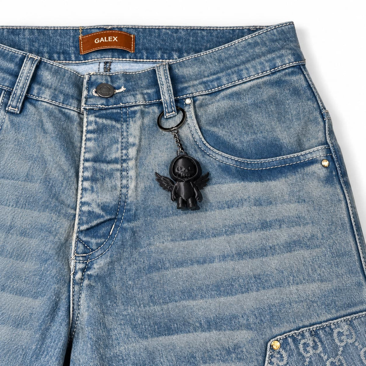 GALEX Signature — Edición Monograma | Bermuda Jean Azul con Paneles GG