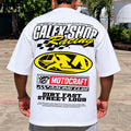 GALEX Chaleco — Edición Racing | Camiseta Oversize Blanca
