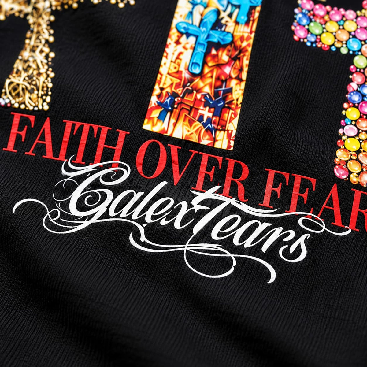 GALEX Dinamos — Edición Faith Over Fear | Camiseta Oversize Negra