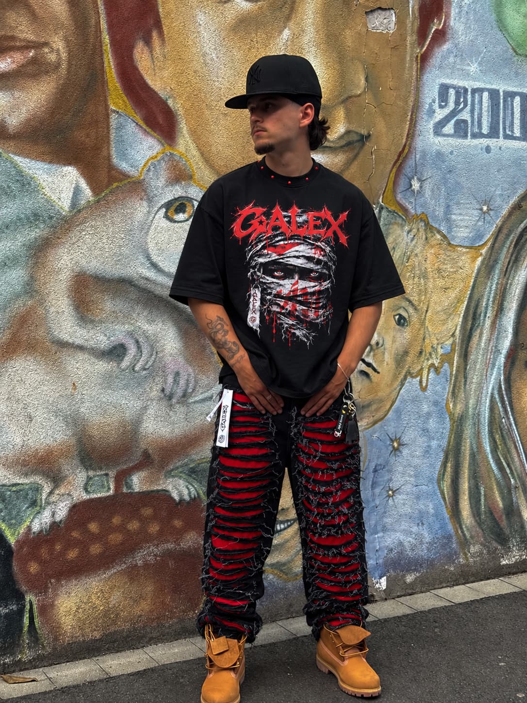 GALEX Inferno — Edición | Jean Baggy Negro con Rojo Interior