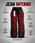 GALEX Inferno Dama — Edición | Jean Levanta Cola Negro con Rojo | RF.206