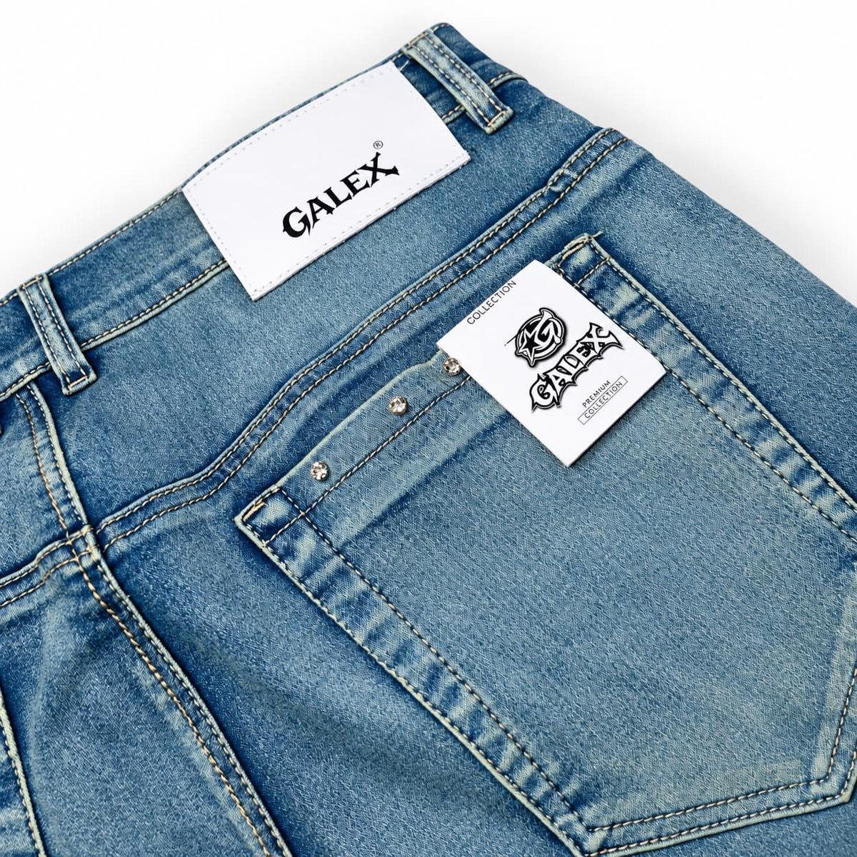 GALEX Diamon — Edición Capas | Bermuda Jean Azul Destruida en Capas