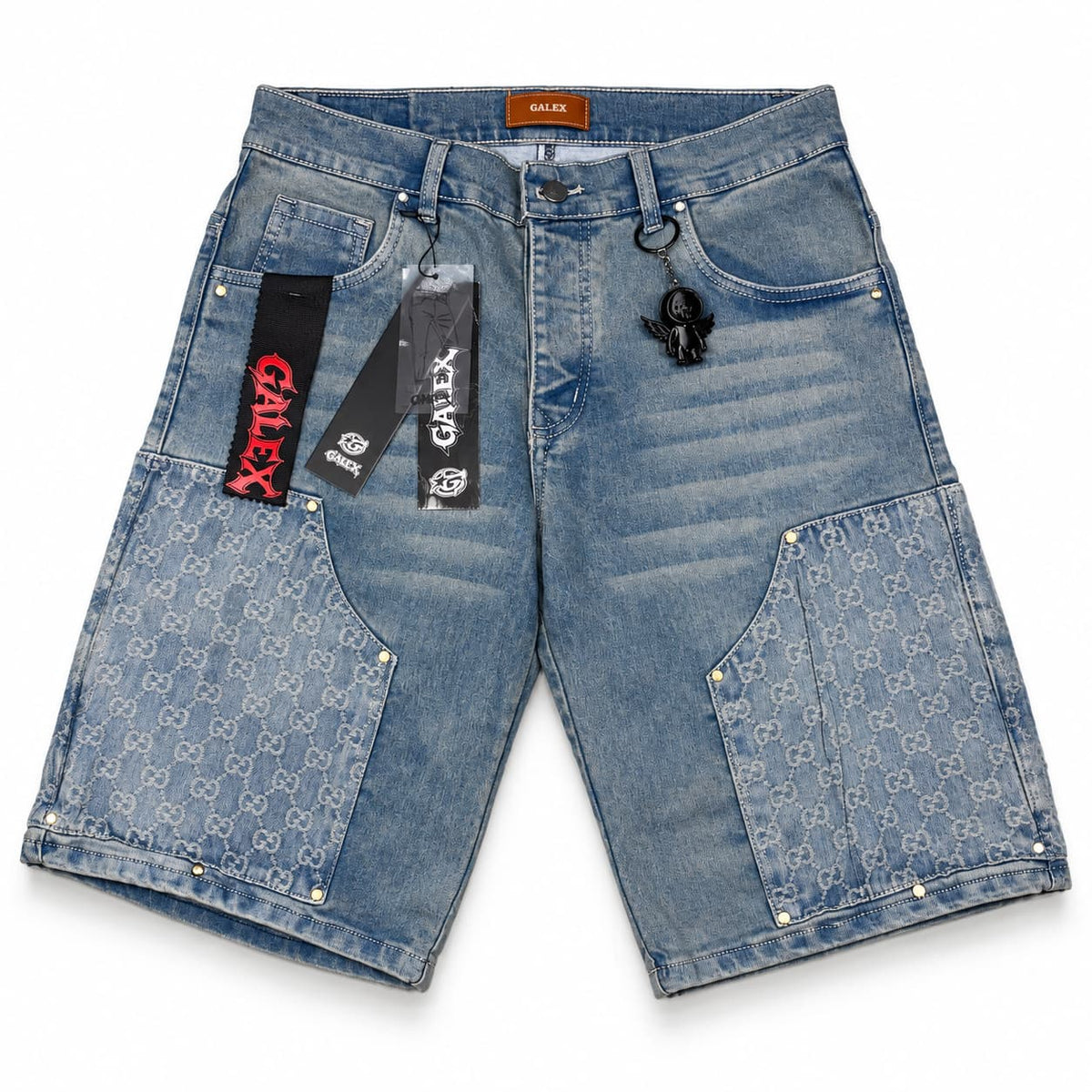 GALEX Signature — Edición Monograma | Bermuda Jean Azul con Paneles GG