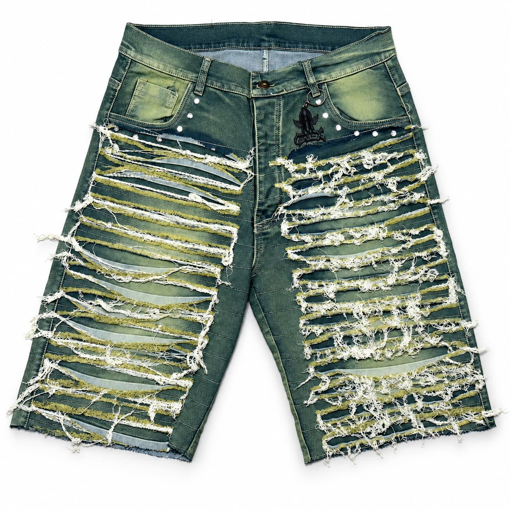 GALEX Barbacha — Edición Selva | Bermuda Jean Destruida Verde