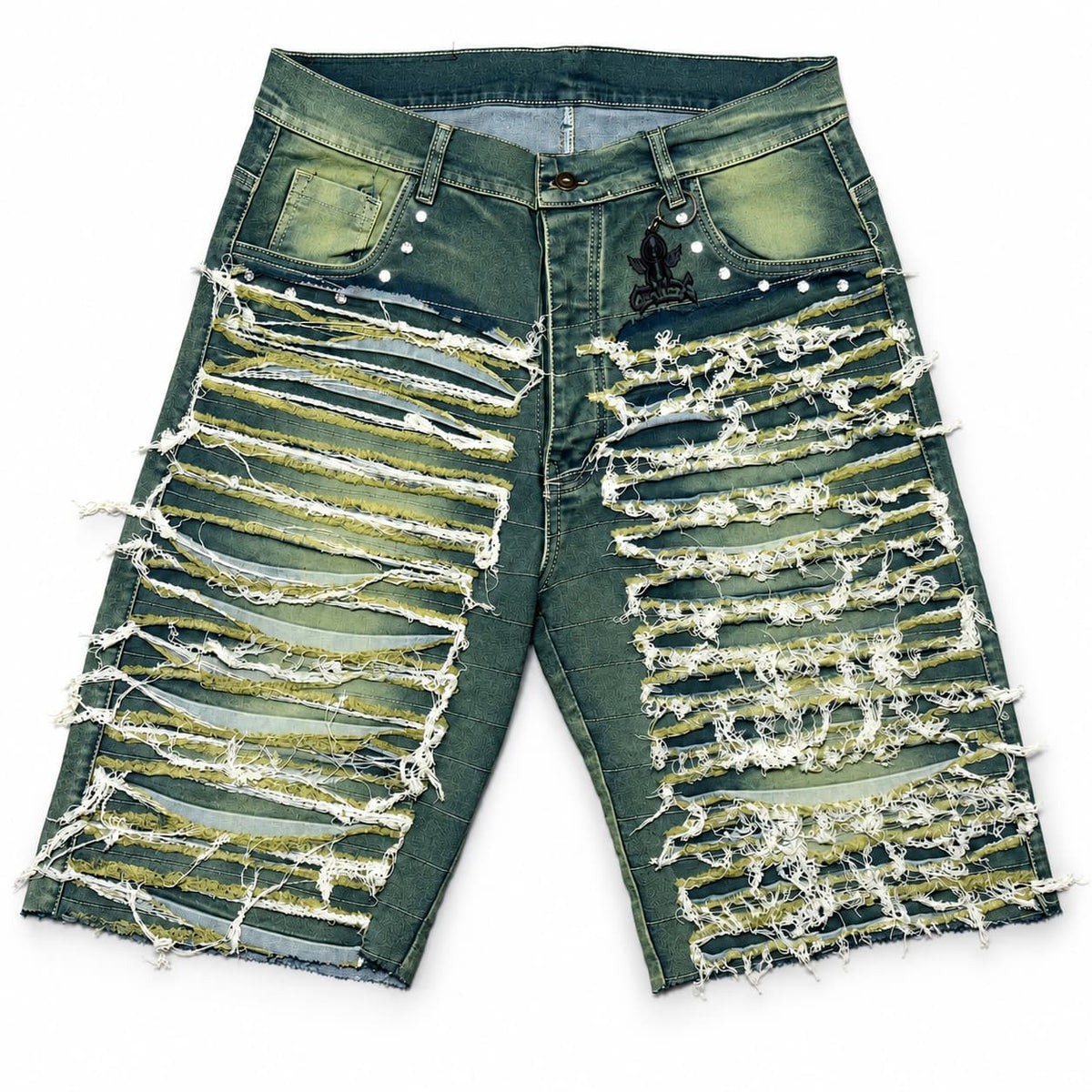 GALEX Barbacha — Edición Selva | Bermuda Jean Destruida Verde