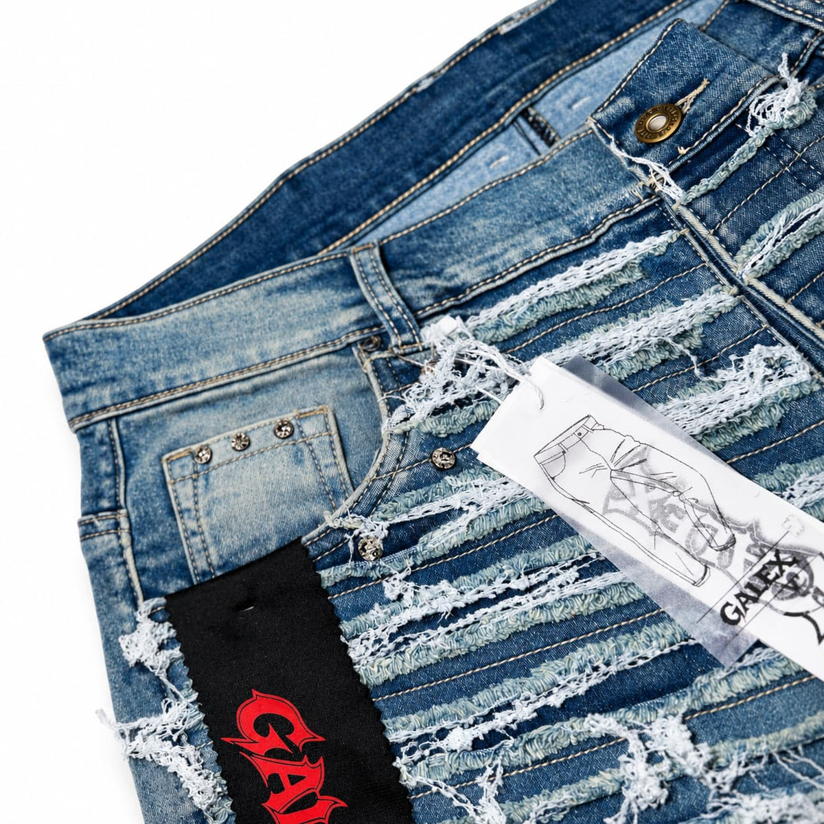 GALEX Diamon — Edición Capas | Bermuda Jean Azul Destruida en Capas