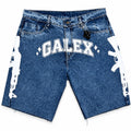 GALEX Varsity — Edición Cielo | Bermuda Jean Azul con Letras Varsity