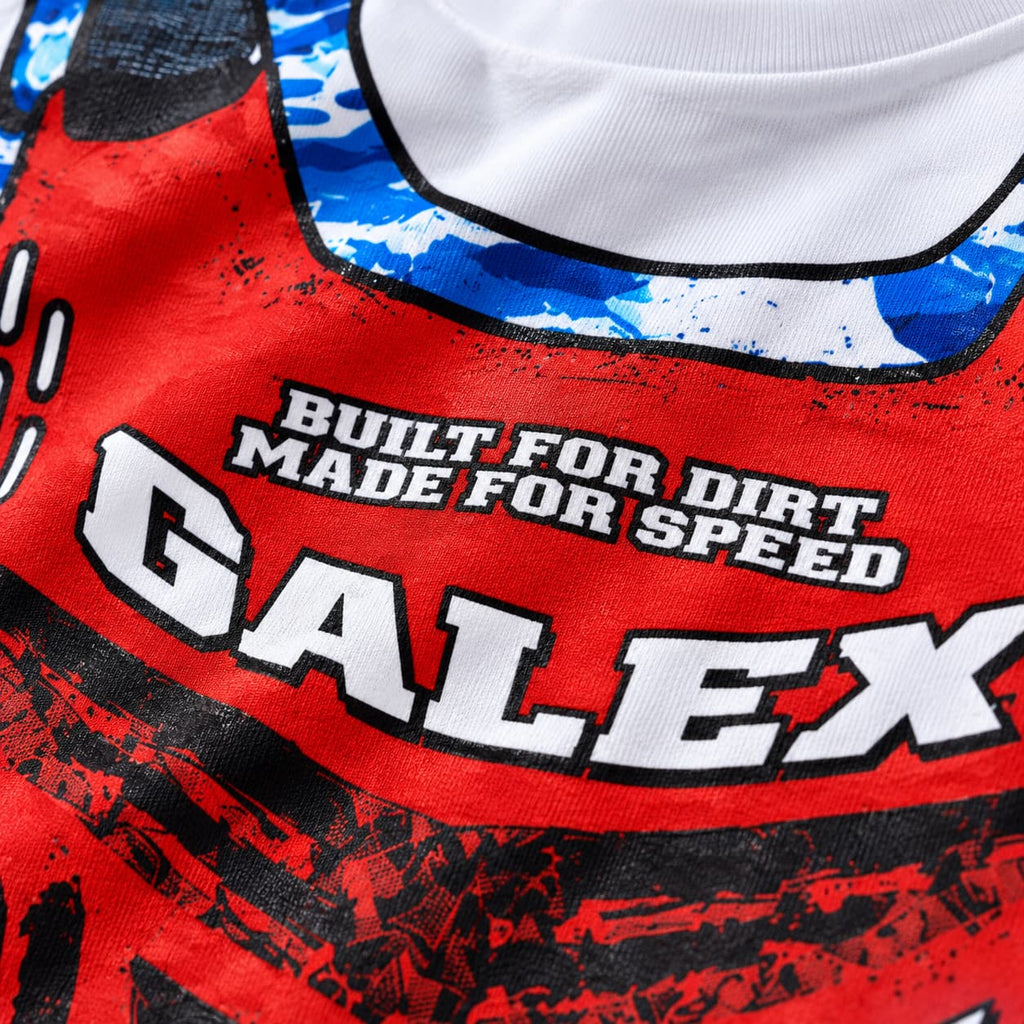 GALEX Chaleco — Edición Racing | Camiseta Oversize Blanca