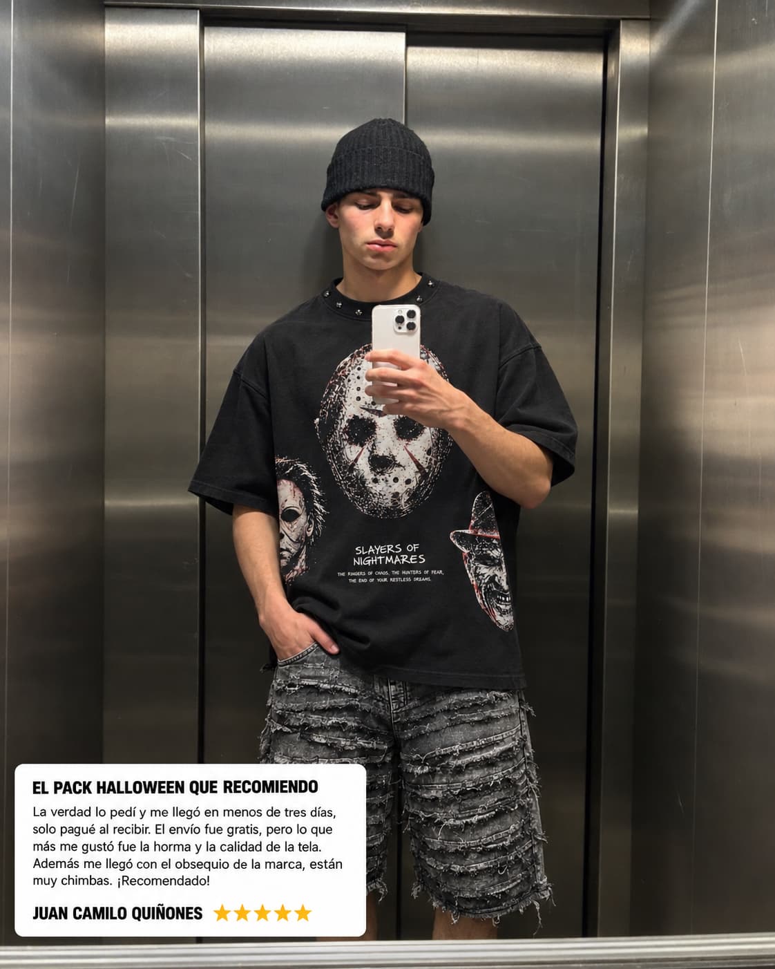 Pack Halloween GALEX — Edición Slayers of Nightmares | Camiseta + Bermuda Jean Destruida + Obsequio