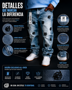 Jean Galex Logo G RF.005, denim azul claro con identidad GALEX